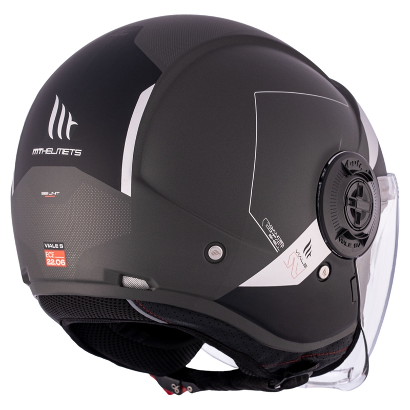 Offener Motorradhelm MT Viale SV S 68 Unit D2 schwarz-grau Ausverkauf