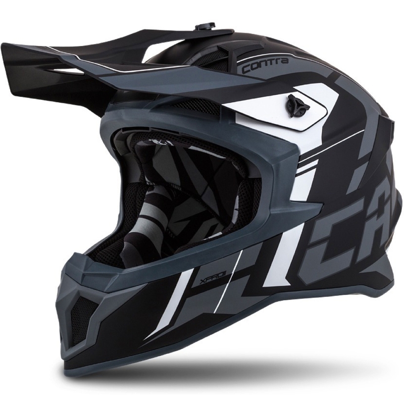 Cassida Cross Pro II Contra Motocross-Helm schwarz-grau-weiß