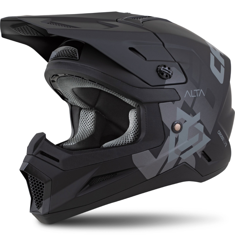 Kinder-Motocross-Helm Helm Cassida Cross Cup 2 Alta mattschwarz-grau
