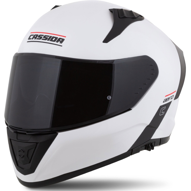 Cassida Aero Integral-Motorradhelm mattweiß-schwarz