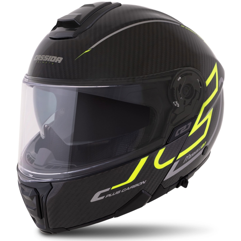 Klapphelm Cassida Modulo 2.1 Plus Carbon fluo gelb-silber-schwarz