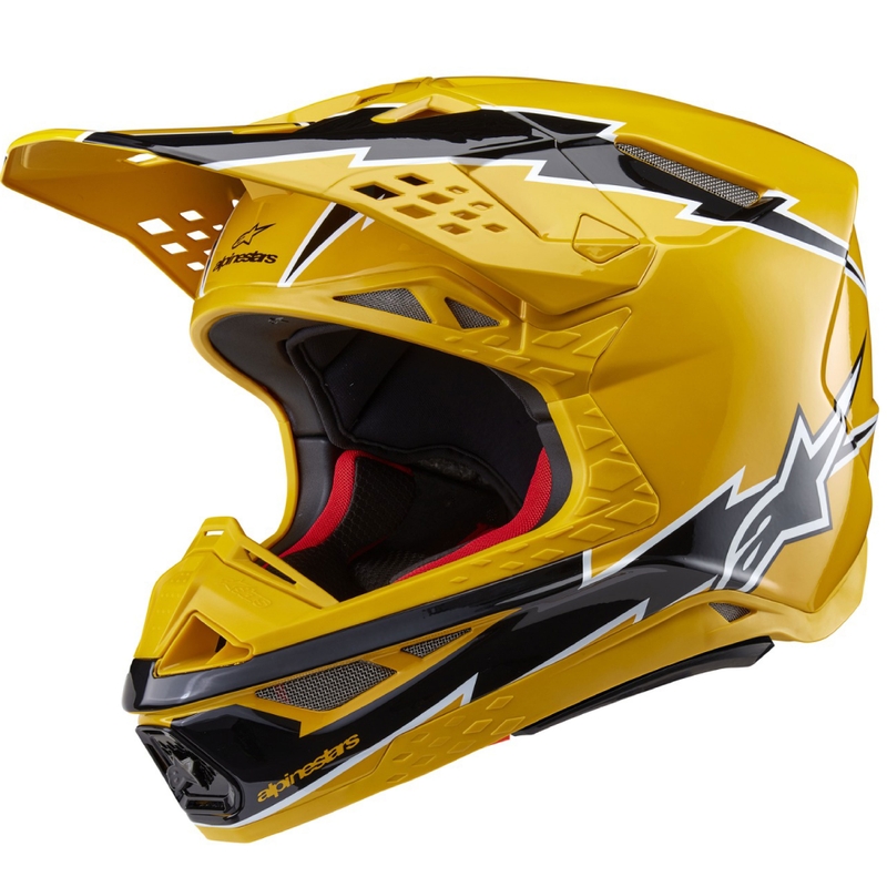 Alpinestars Supertech S-M10 Ampress Motocrosshelm schwarz-gelb