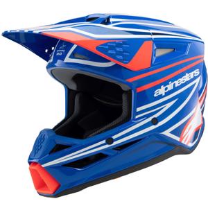 Alpinestars S-M3 WURX Kinder Motocross Helm Blau-Rot-Weiß-Schwarz 2025