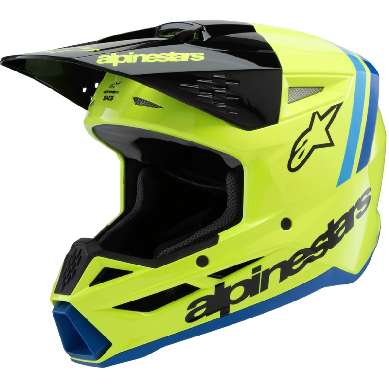 Alpinestars S-M3 RADIUM Kinder Motocrosshelm fluo gelb-schwarz-blau