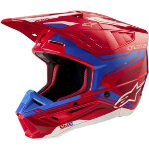 Motocross-Helm Alpinestars S-M5 Action 2 fluo rot-blau