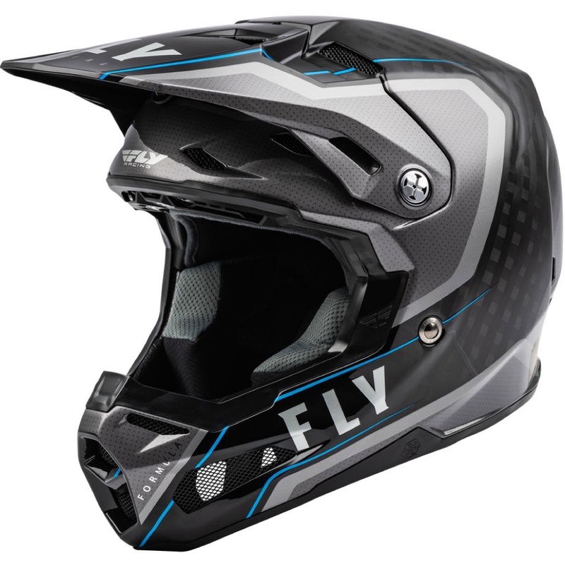 Motocross-Helm FLY Racing Formula Axon schwarz-grau-blau