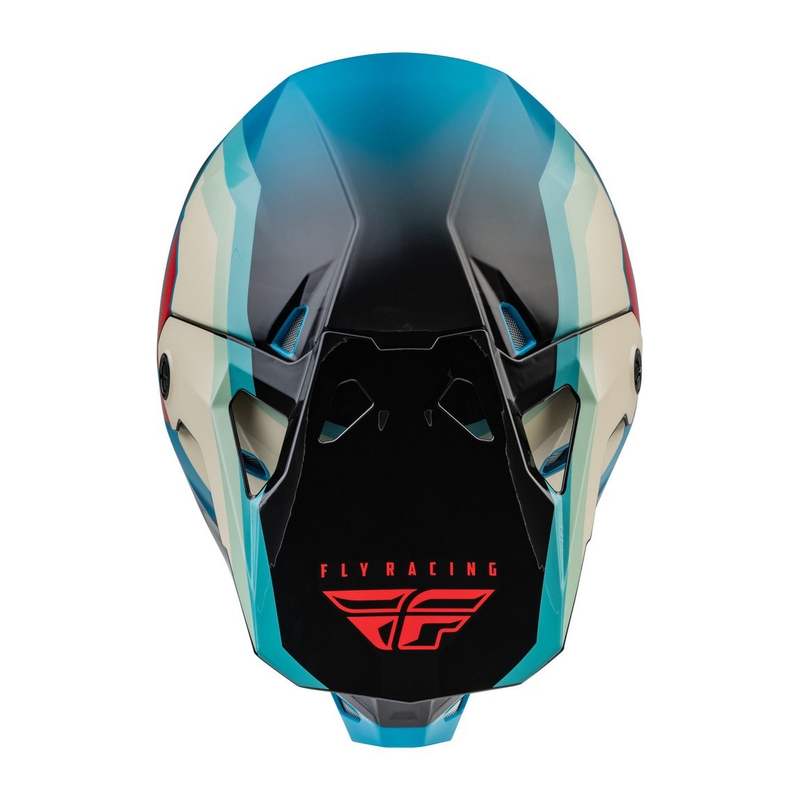 Motocross-Helm FLY Racing Formula CP schwarz-grau-türkis