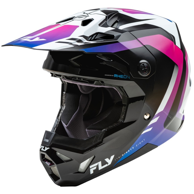 Motocross-Helm FLY Racing Formula CP weiß-schwarz-lila
