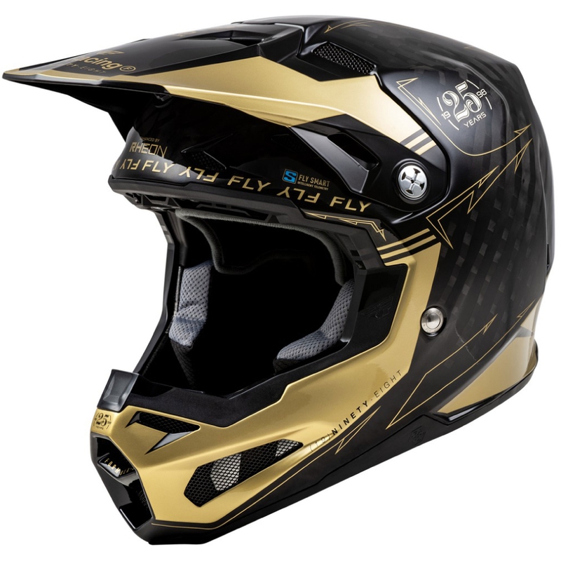 Motocross-Helm FLY Racing Formula S Carbon schwarz-gold