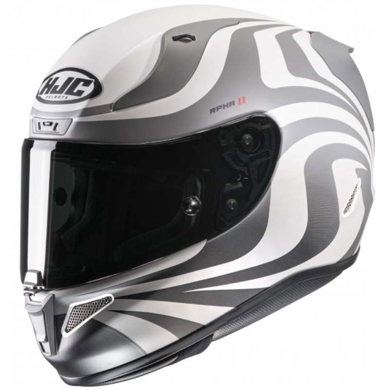 Integral-Motorradhelm HJC RPHA 11 Eldon MC10SF weiß-grau