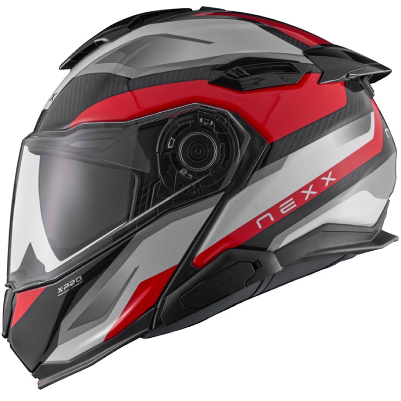 Klappbarer Motorradhelm Nexx X.Lifetour PRO Mile weiß-rot