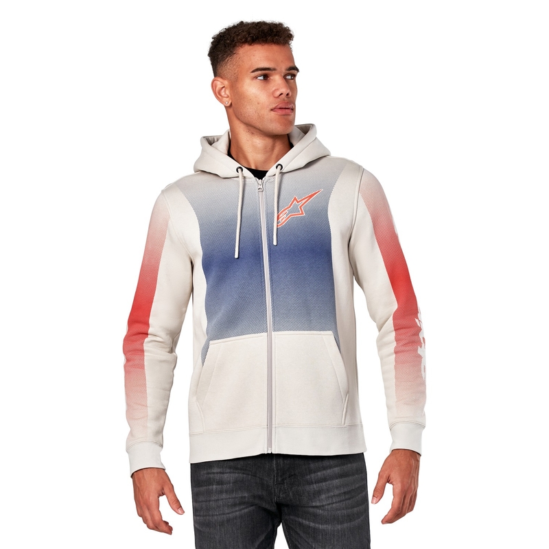 Alpinestars Arising Hoodie weiß offwhite-blau-rot