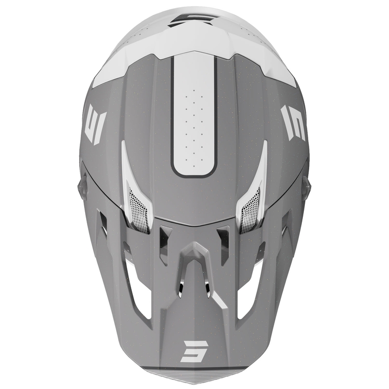 Motocross-Helm Shot Core Honor grau-perlmutt