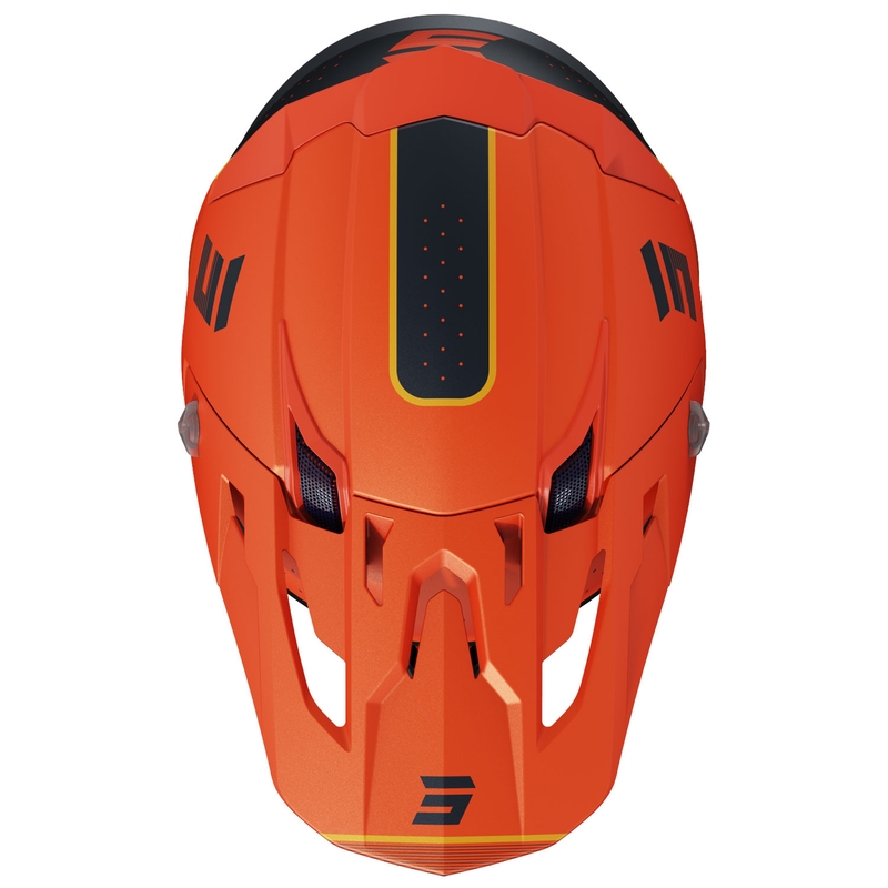 Motocross-Helm Shot Core Honor orange-schwarz matt
