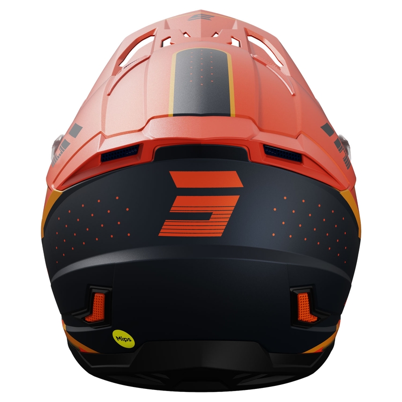 Motocross-Helm Shot Core Honor orange-schwarz matt