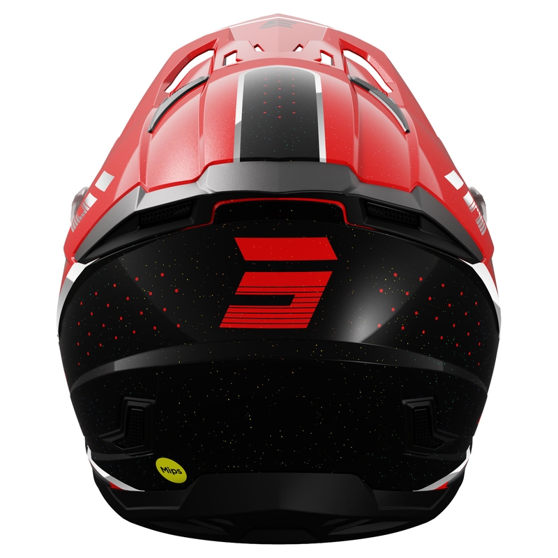 Motocross-Helm Shot Core Honor rot-schwarz-perlmutt