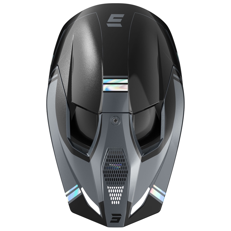 Motocross-Helm Shot Race Sprint perlschwarz-grau