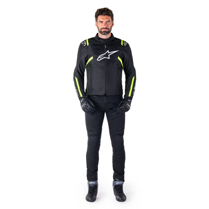 Alpinestars T-SPS 2 Wasserdichte Motorradjacke Schwarz-Weiß-Fluogelb