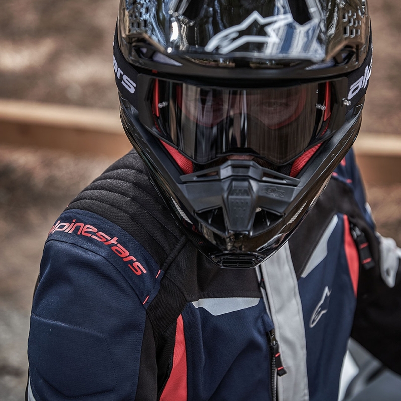 Alpinestars ST-1 Wasserdichte Motorradjacke dunkelblau-schwarz-rot