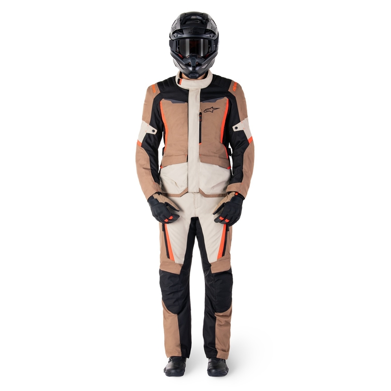 Alpinestars ST-1 Wasserdichte Motorradjacke Khaki-Sand-Schwarz-Fluorot
