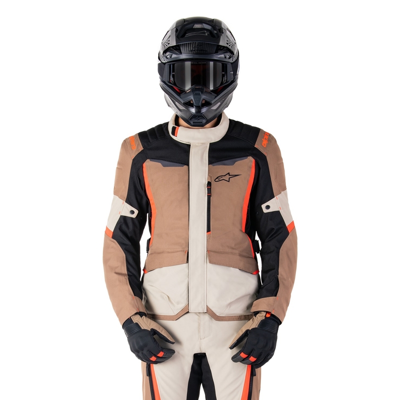 Alpinestars ST-1 Wasserdichte Motorradjacke Khaki-Sand-Schwarz-Fluorot