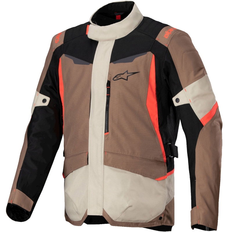 Alpinestars ST-1 Wasserdichte Motorradjacke Khaki-Sand-Schwarz-Fluorot