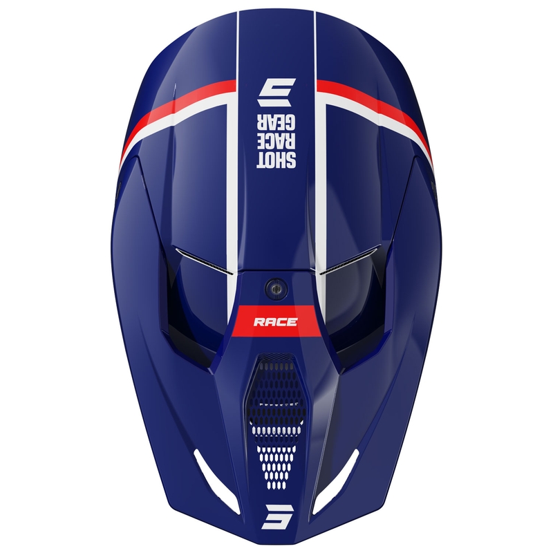 Motocross-Helm Shot Race Mythic glänzend blau-rot