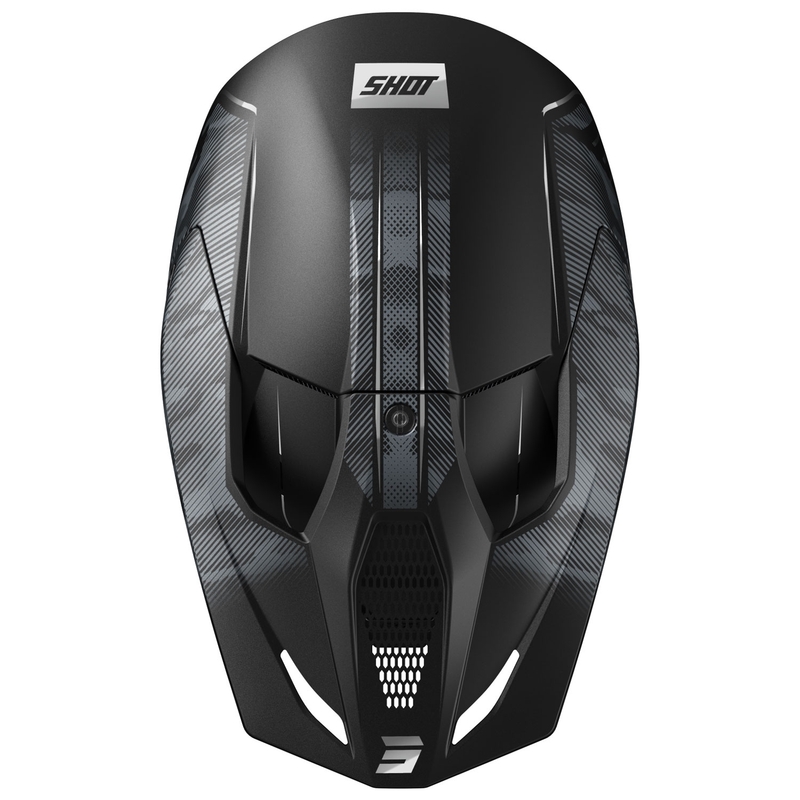 Motocross-Helm Shot Camo Tactic mattschwarz-grau