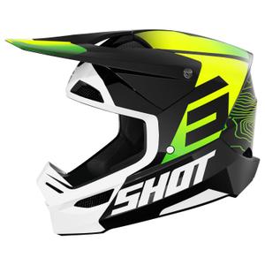 Motocross-Helm Shot Furious Apex fluo gelb-schwarz