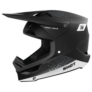 Motocross-Helm Shot Furious Draw weiß-schwarz