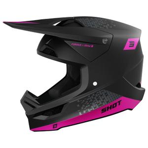 Motocross-Helm Shot Furious Draw rosa-schwarz