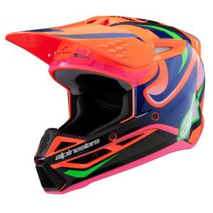 Kinder-Motocross-Helm Alpinestars S-M3 HAIDEN DEEGAN fluo orange-lila-rosa-grün