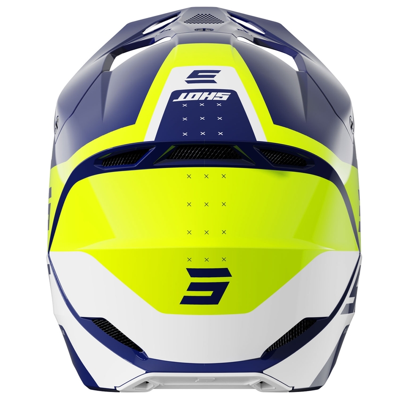 Motocross-Helm Shot Furious League blau-fluogelb