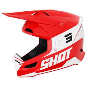 Motocross-Helm Shot Furious League rot-weiß
