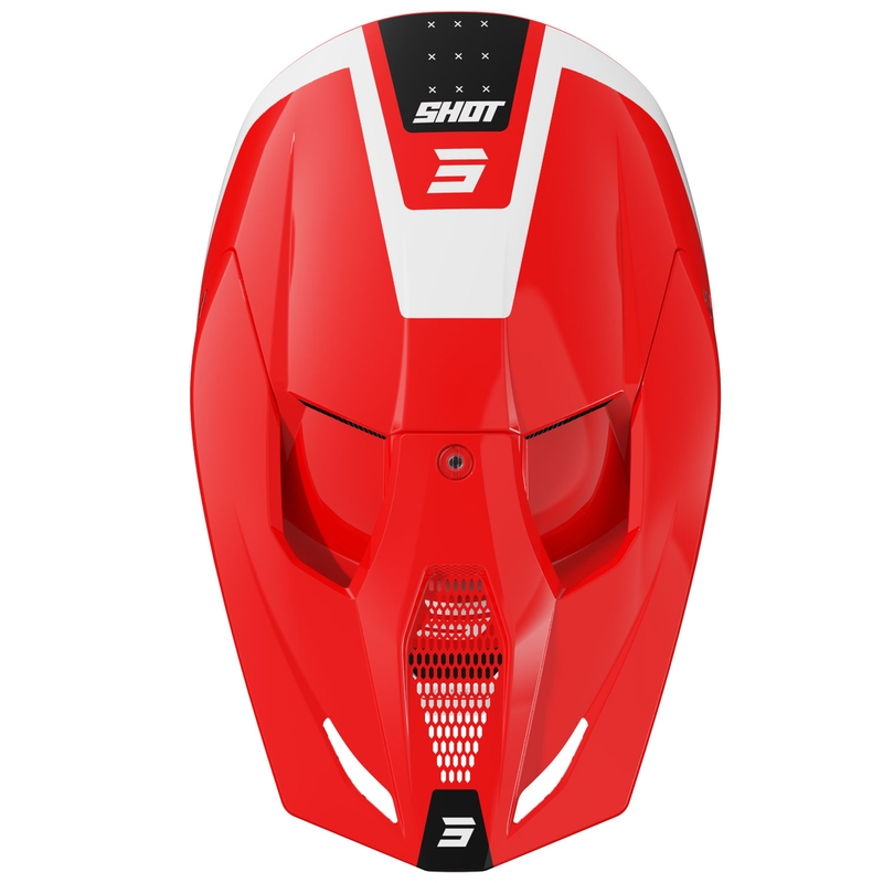 Motocross-Helm Shot Furious League rot-weiß