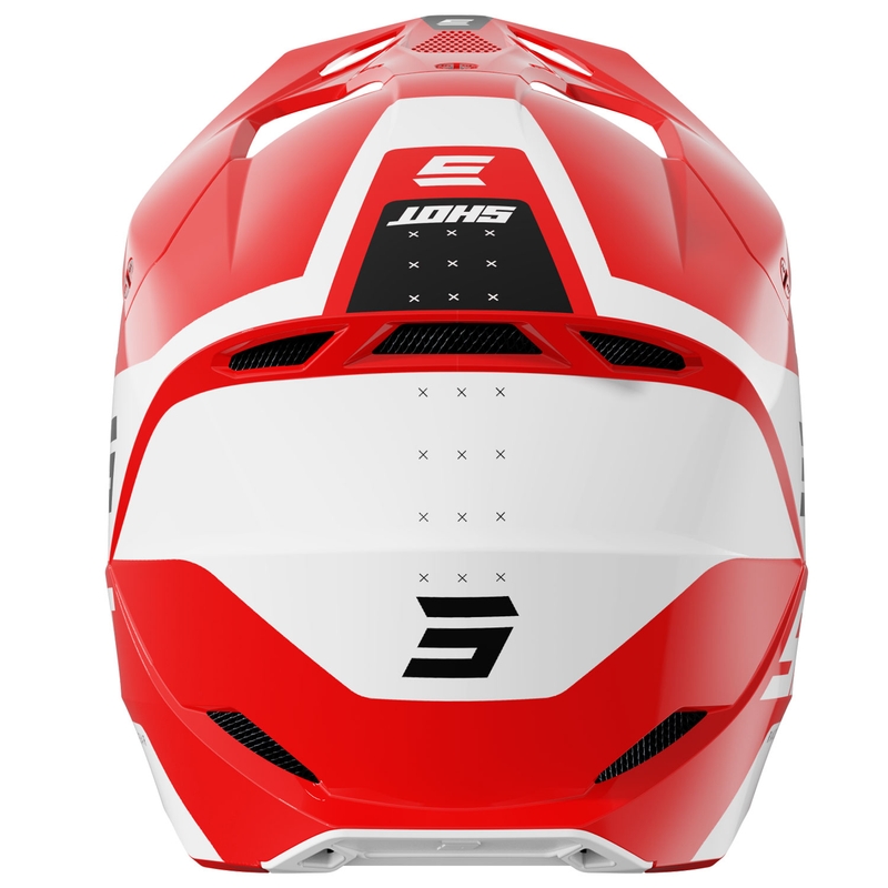 Motocross-Helm Shot Furious League rot-weiß