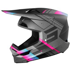 Motocross-Helm Shot Furious Mirage blau-rosa