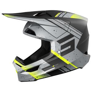 Motocross-Helm Shot Furious Mirage grau-fluo gelb