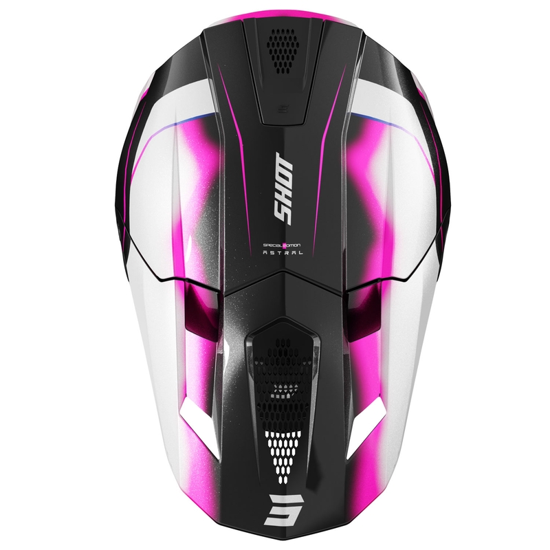 Motocross-Helm Shot Lite Astral blau-rosa