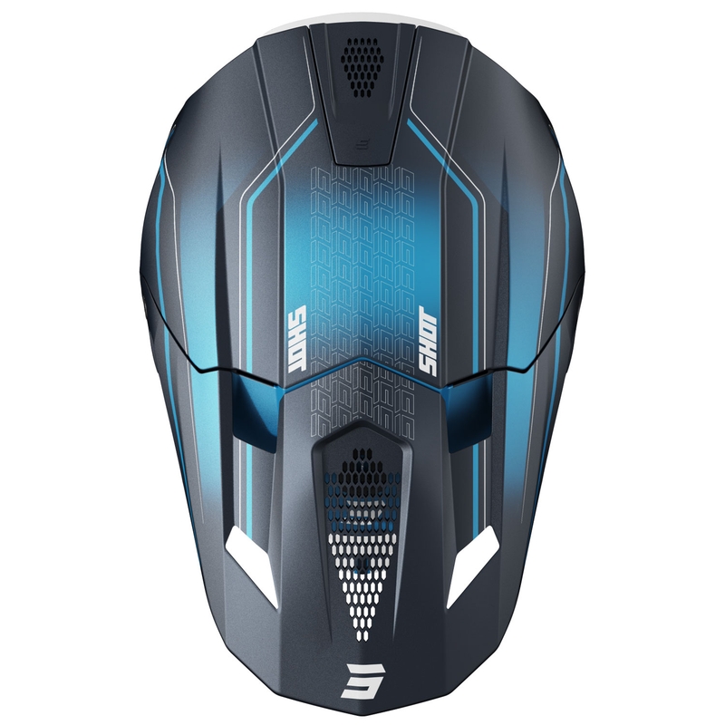 Motocross-Helm Shot Lite Challenger mattblau