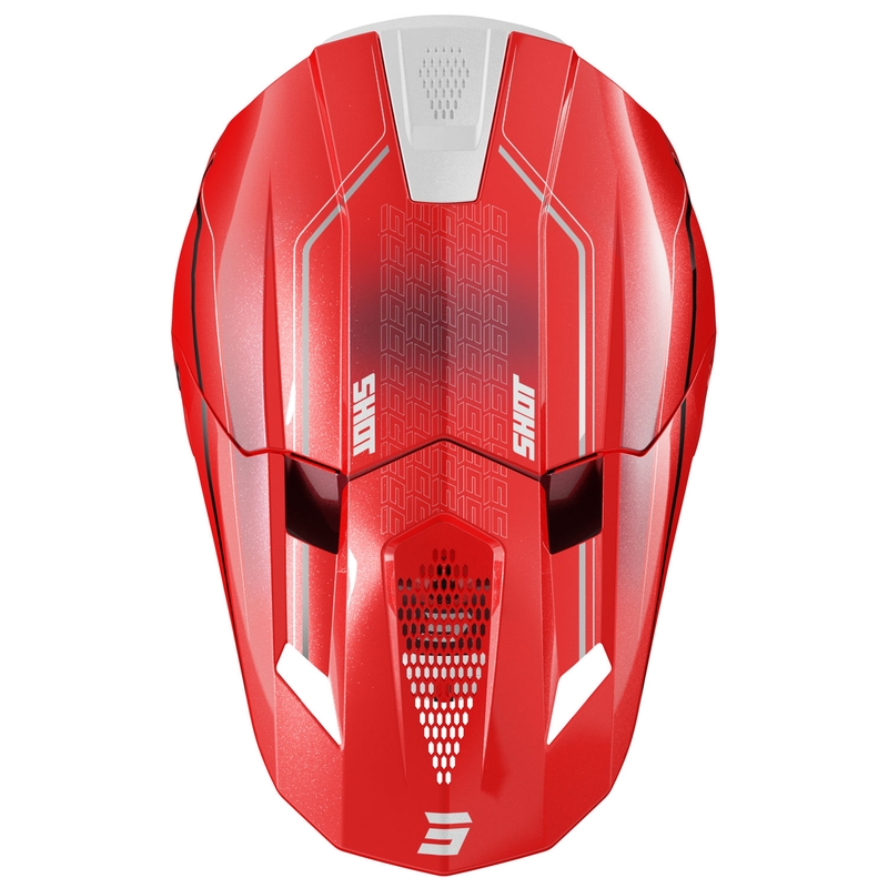 Motocross-Helm Shot Lite Challenger perlrot