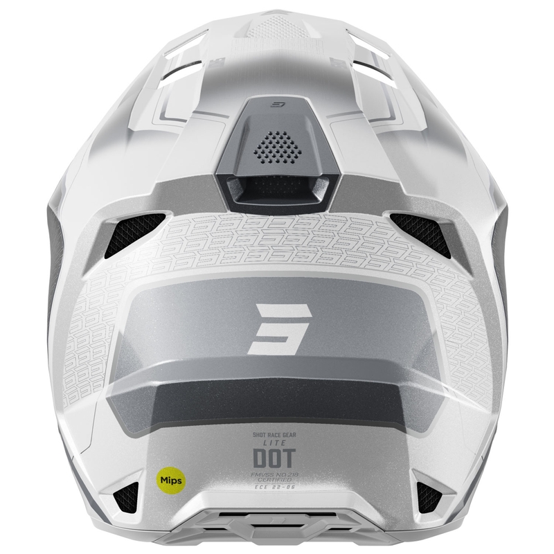 Motocross-Helm Shot Lite Challenger perlschwarz-weiß