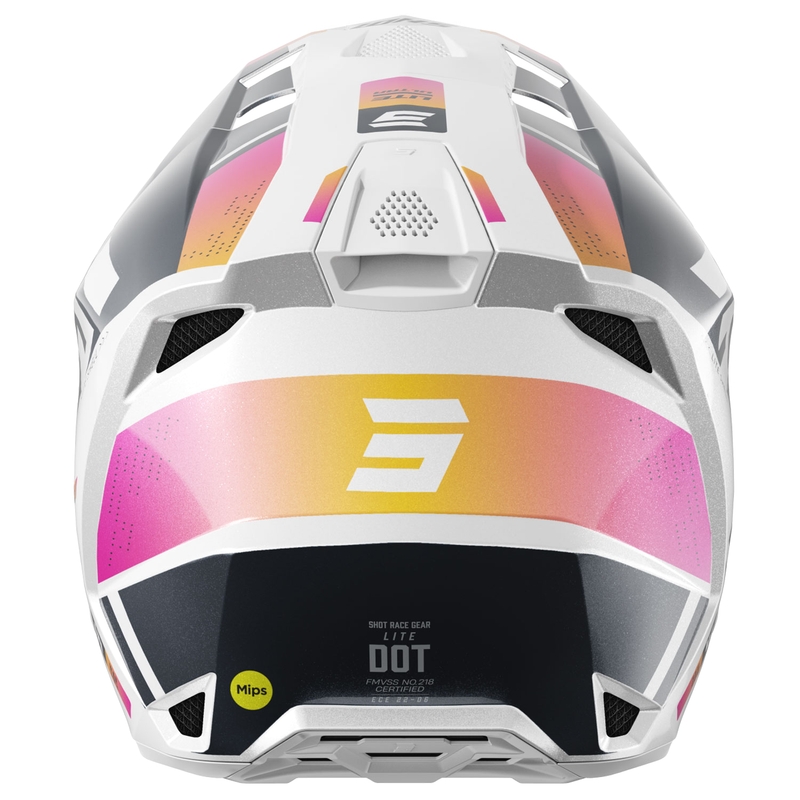 Motocross-Helm Shot Lite Ultra perlblau-orange-rosa