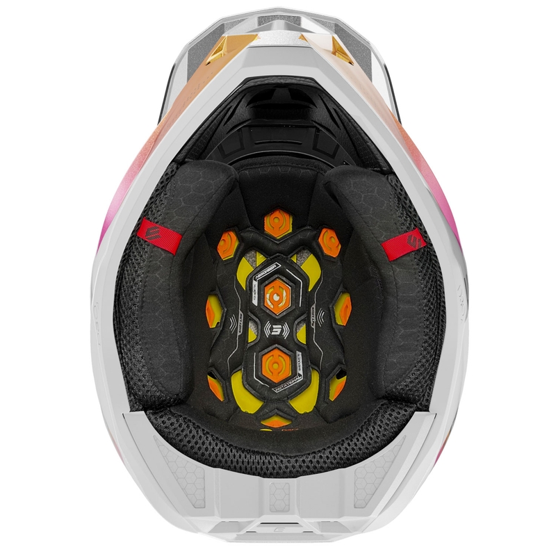 Motocross-Helm Shot Lite Ultra perlblau-orange-rosa