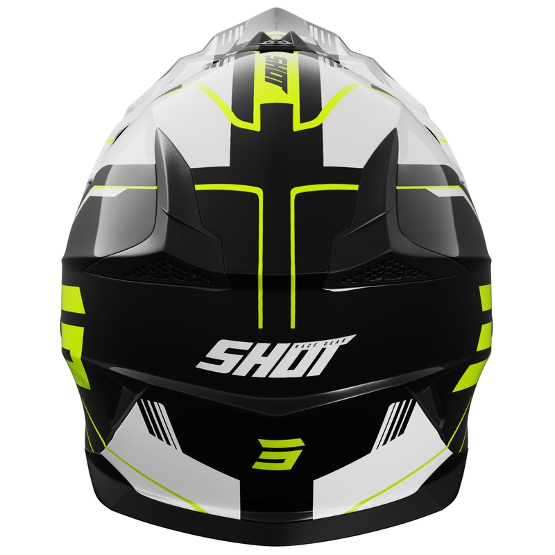 Motocross-Helm Shot Pulse Lines schwarz-fluo gelb