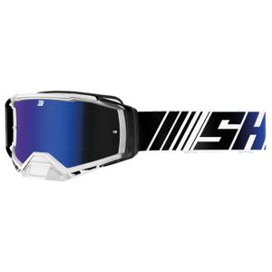 Motocross-Brille Shot Core blau-weiß mit Iridium-Plexiglas