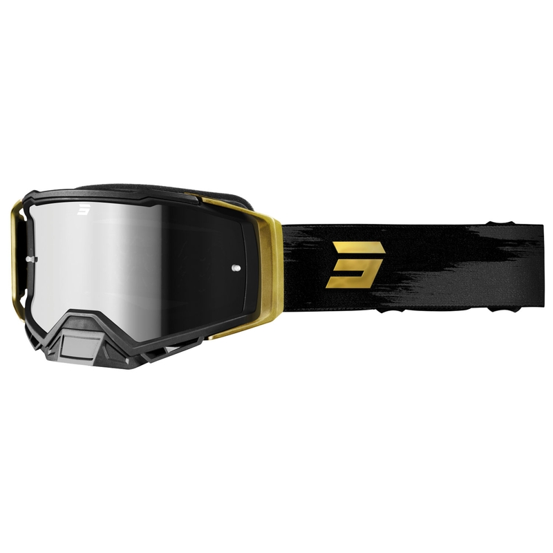 Motocross-Brille Shot Core gold-schwarz mit Iridium-Plexiglas