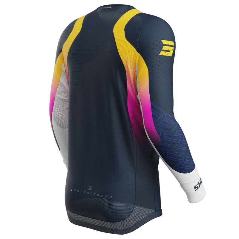 Motocross-Trikot Shot Aerolite Ultra blau-orange-rosa