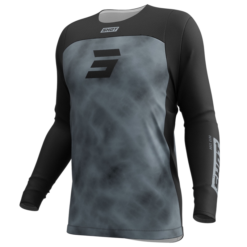 Motocross-Trikot Shot Contact Onyx schwarz-grau