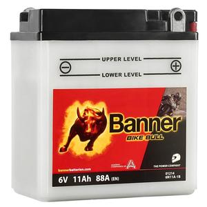 Blei-Säure-Motorradbatterie Banner Bike Bull 012 14/B6N11A-1B - 6N11A-1B 6V, 11Ah, 88A